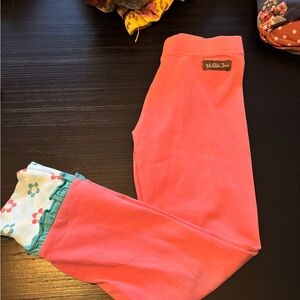 Matilda Jane Coral Leggings with Floral Accent